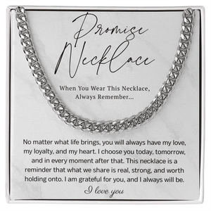 Promise Cuban Link Chain for Him - HEARTEN1