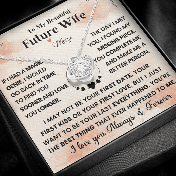 To My Beautiful Future Wife - Love Knot Necklace - HEARTEN