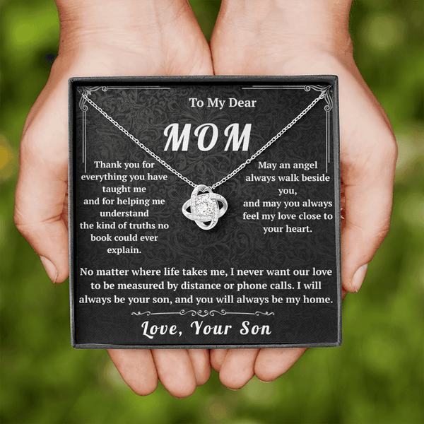 To My Dear Mom Love Knot Necklace - HEARTEN
