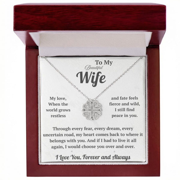 To My Beautiful Wife Magnetic Hearts Necklace - HEARTEN