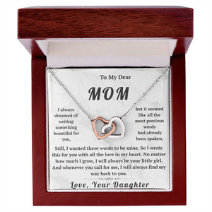 To My Dear Mom Interlocking Hearts Necklace - HEARTEN