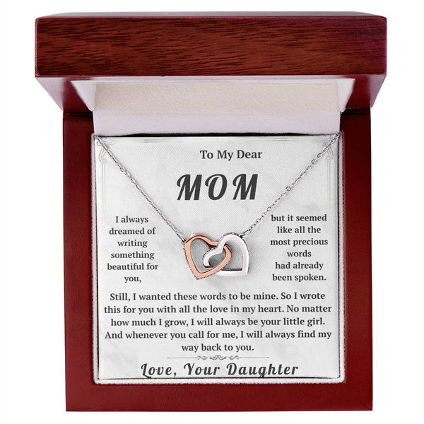 To My Dear Mom Interlocking Hearts Necklace - HEARTEN