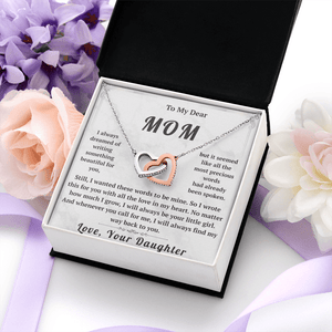 To My Dear Mom Interlocking Hearts Necklace - HEARTEN