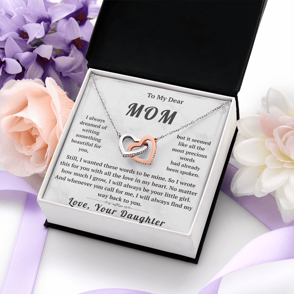 To My Dear Mom Interlocking Hearts Necklace - HEARTEN