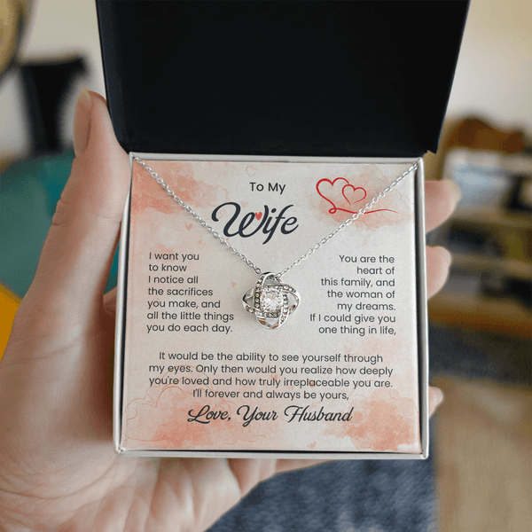 To My Beautiful Wife - Love Knot Necklace - HEARTEN