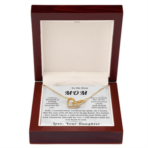 To My Dear Mom Interlocking Hearts Necklace - HEARTEN
