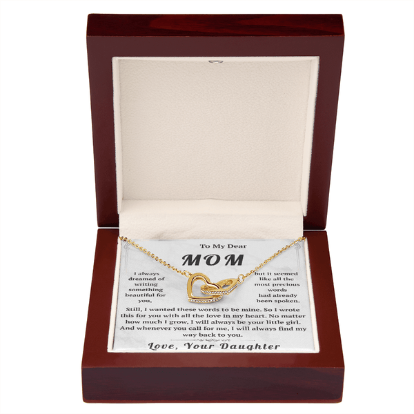 To My Dear Mom Interlocking Hearts Necklace - HEARTEN