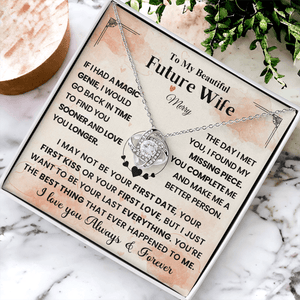 To My Beautiful Future Wife - Love Knot Necklace - HEARTEN