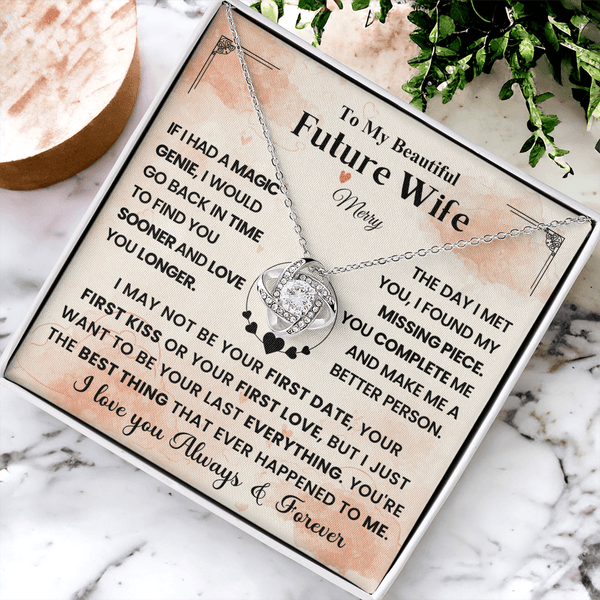 To My Beautiful Future Wife - Love Knot Necklace - HEARTEN