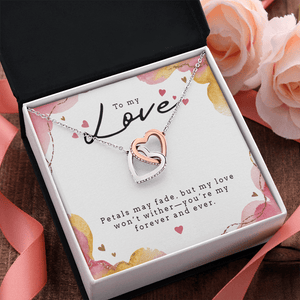 Interlocking Hearts Necklace (Yellow & White Gold Variants) - HEARTEN