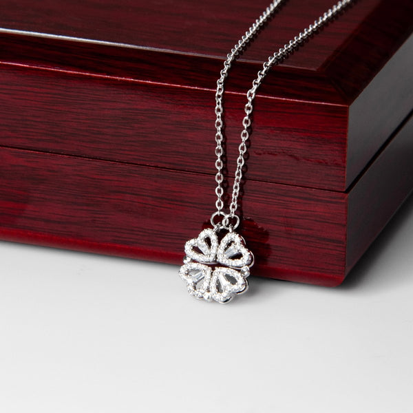 To My Dear Mom Magnetic Hearts Necklace From Daughter - HEARTEN
