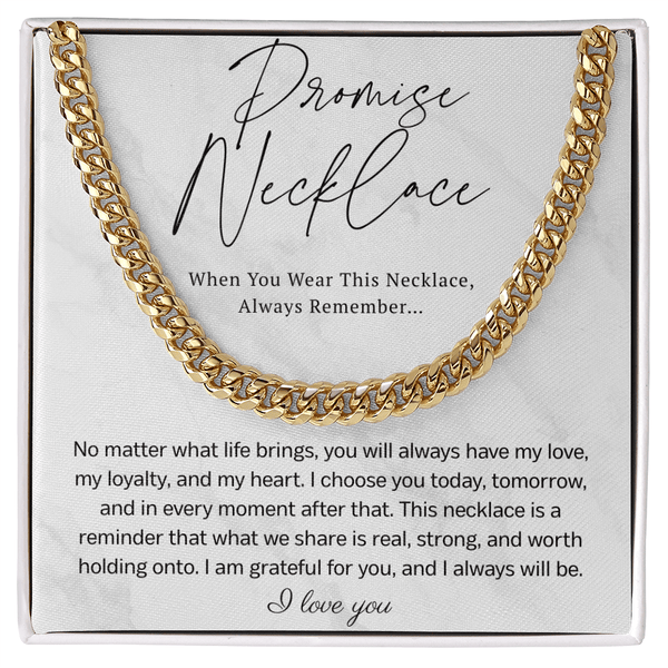Promise Cuban Link Chain for Him - HEARTEN4