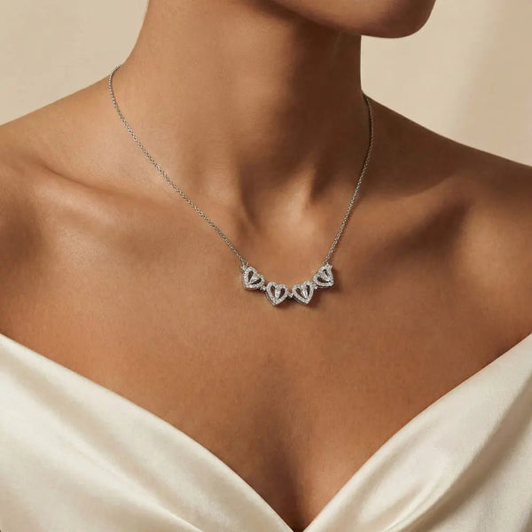 To My Dear Mom Magnetic Hearts Necklace From Son - HEARTEN