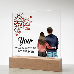 Personalized Acrylic Square Plaque – Light - Up Keepsake Gift - HEARTEN