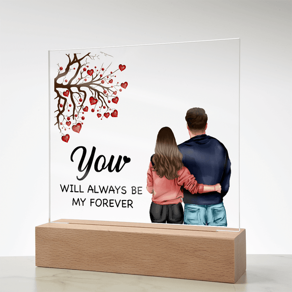Personalized Acrylic Square Plaque – Light - Up Keepsake Gift - HEARTEN