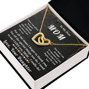 To My Dear Mom Interlocking Hearts Necklace - HEARTEN