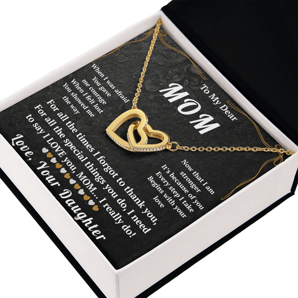 To My Dear Mom Interlocking Hearts Necklace - HEARTEN