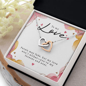 Interlocking Hearts Necklace (Yellow & White Gold Variants) - HEARTEN