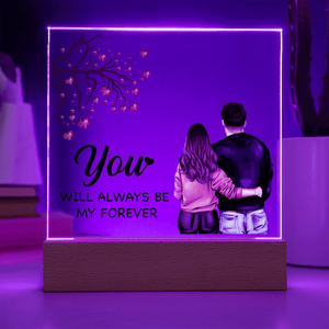 Personalized Acrylic Square Plaque – Light - Up Keepsake Gift - HEARTEN