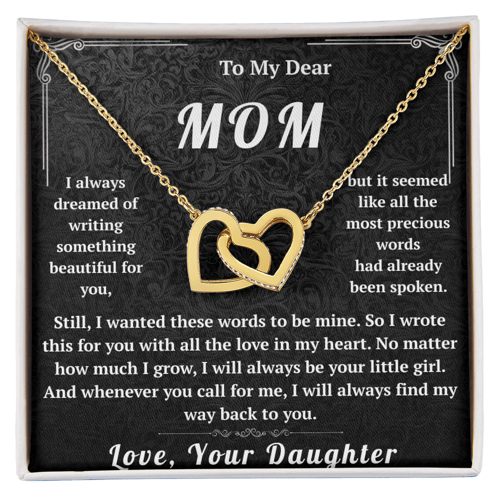 To My Dear Mom Interlocking Hearts Necklace - HEARTEN