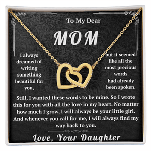 To My Dear Mom Interlocking Hearts Necklace - HEARTEN