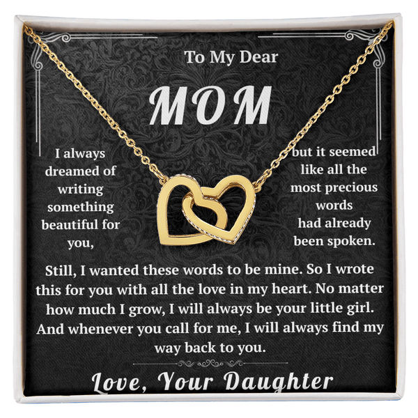 To My Dear Mom Interlocking Hearts Necklace - HEARTEN