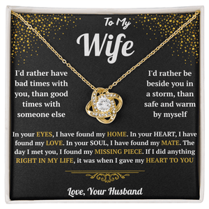 To My Wife - Love Knot Necklace - HEARTEN