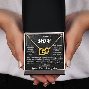To My Dear Mom Interlocking Hearts Necklace - HEARTEN