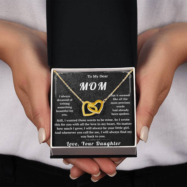 To My Dear Mom Interlocking Hearts Necklace - HEARTEN