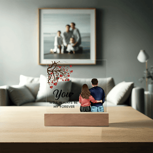 Personalized Acrylic Square Plaque – Light - Up Keepsake Gift - HEARTEN