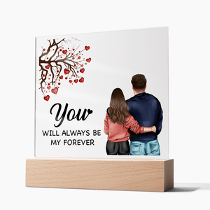 Personalized Acrylic Square Plaque – Light - Up Keepsake Gift - HEARTEN