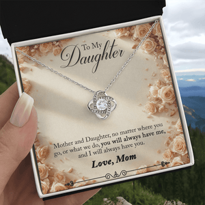 To My Daughter Love Knot Necklace from Mom - HEARTEN