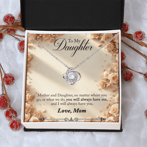 To My Daughter Love Knot Necklace from Mom - HEARTEN