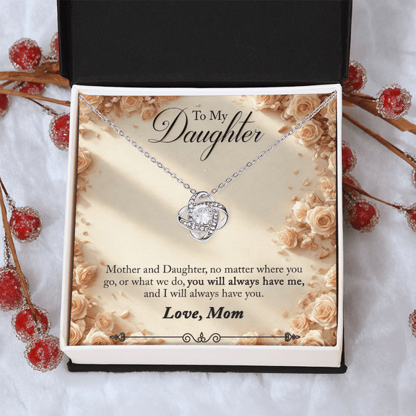 To My Daughter Love Knot Necklace from Mom - HEARTEN