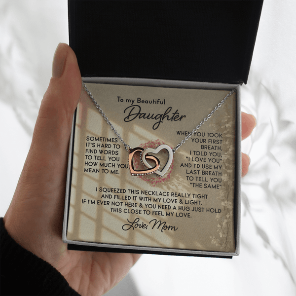 To My Beautiful Daughter – Interlocking Hearts Necklace - HEARTEN