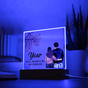 Personalized Acrylic Square Plaque – Light - Up Keepsake Gift - HEARTEN
