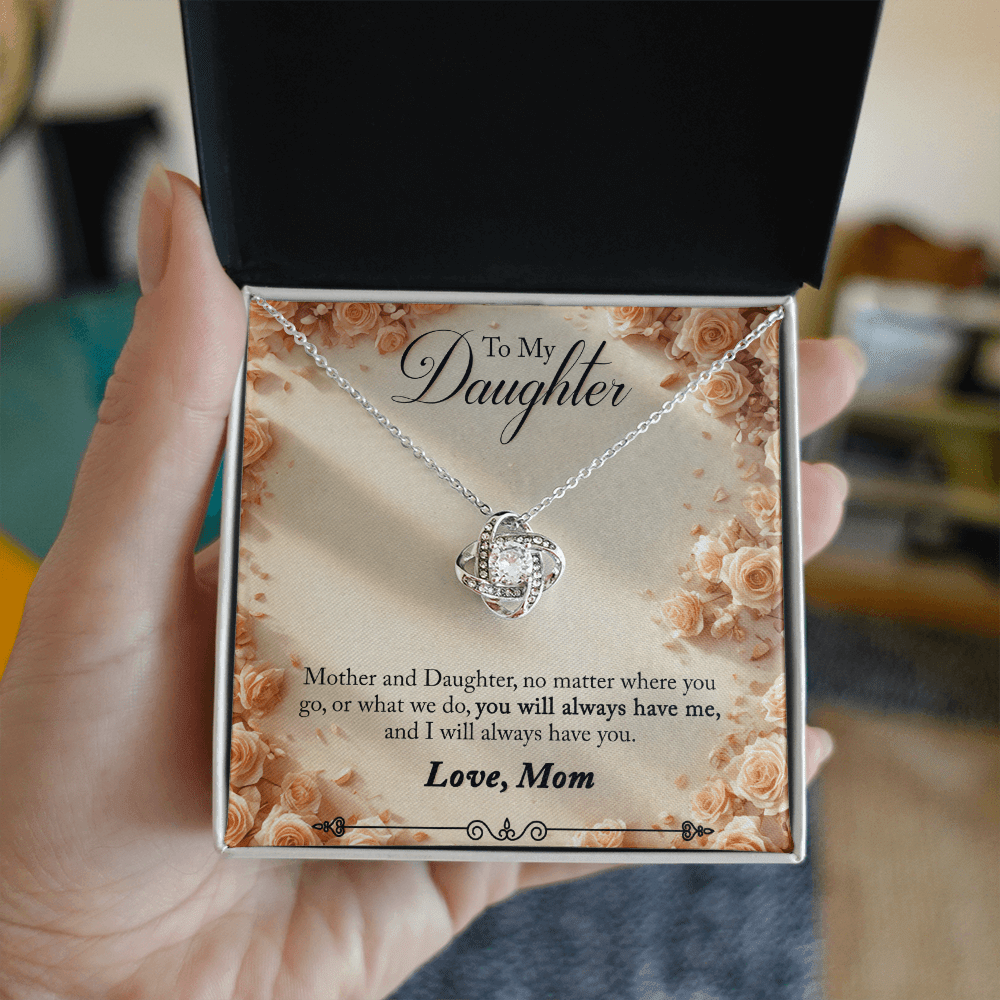 To My Daughter Love Knot Necklace from Mom - HEARTEN