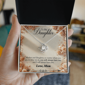 To My Daughter Love Knot Necklace from Mom - HEARTEN