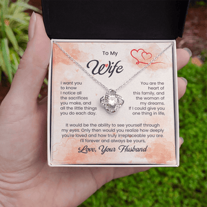 To My Beautiful Wife - Love Knot Necklace - HEARTEN