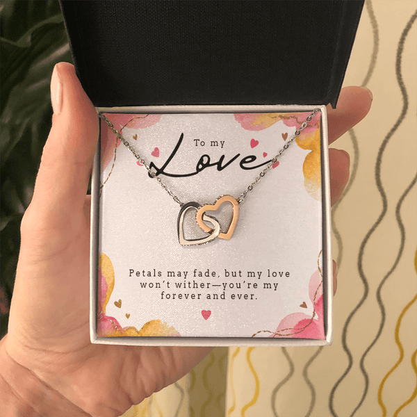 Interlocking Hearts Necklace (Yellow & White Gold Variants) - HEARTEN