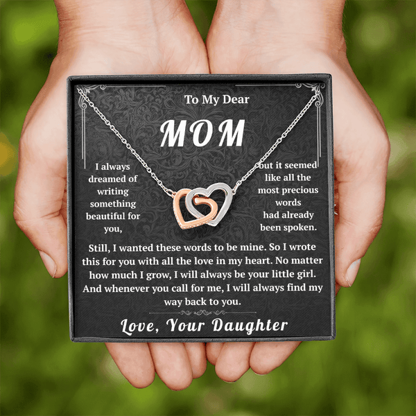 To My Dear Mom Interlocking Hearts Necklace - HEARTEN