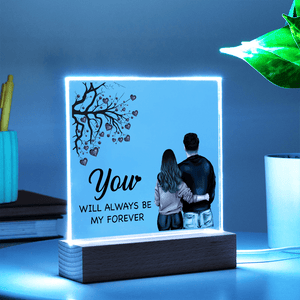 Personalized Acrylic Square Plaque – Light - Up Keepsake Gift - HEARTEN