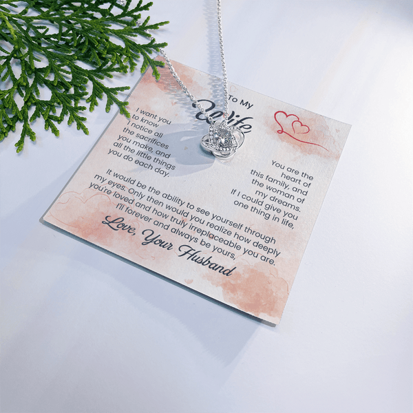 To My Beautiful Wife - Love Knot Necklace - HEARTEN