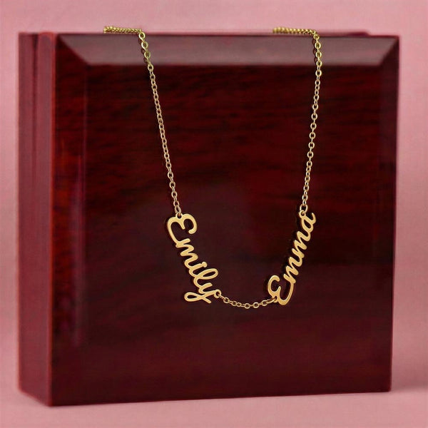 To Our Mom Personalized Name Necklace Gift Set with Message Card from Family - HEARTEN