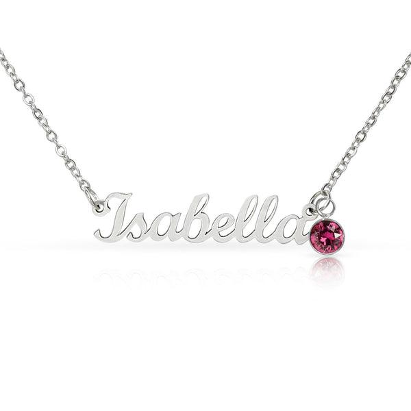 To My Dear Mom Custom Name Necklace with Birthstone and Message Card from Son - HEARTEN