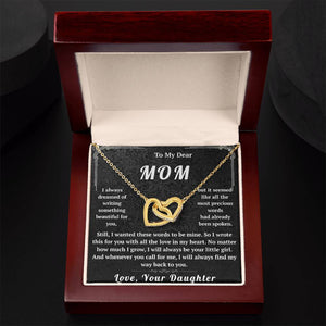 To My Dear Mom Interlocking Hearts Necklace - HEARTEN