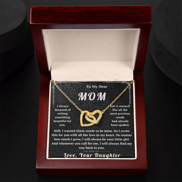 To My Dear Mom Interlocking Hearts Necklace - HEARTEN