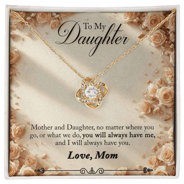 To My Daughter Love Knot Necklace from Mom - HEARTEN