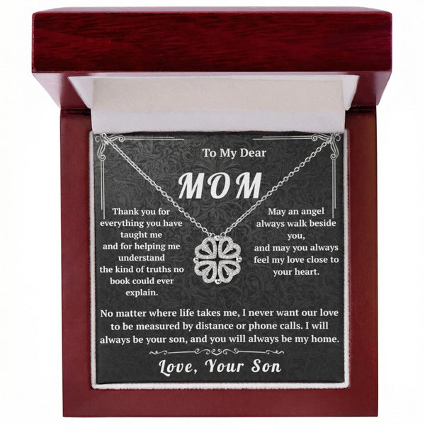 To My Dear Mom Magnetic Hearts Necklace From Son - HEARTEN