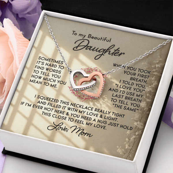 To My Beautiful Daughter – Interlocking Hearts Necklace - HEARTEN